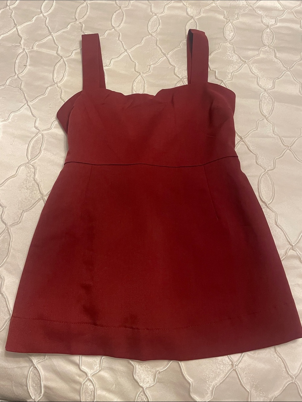 Line & Dot Burgundy Square-Neck Mini Top